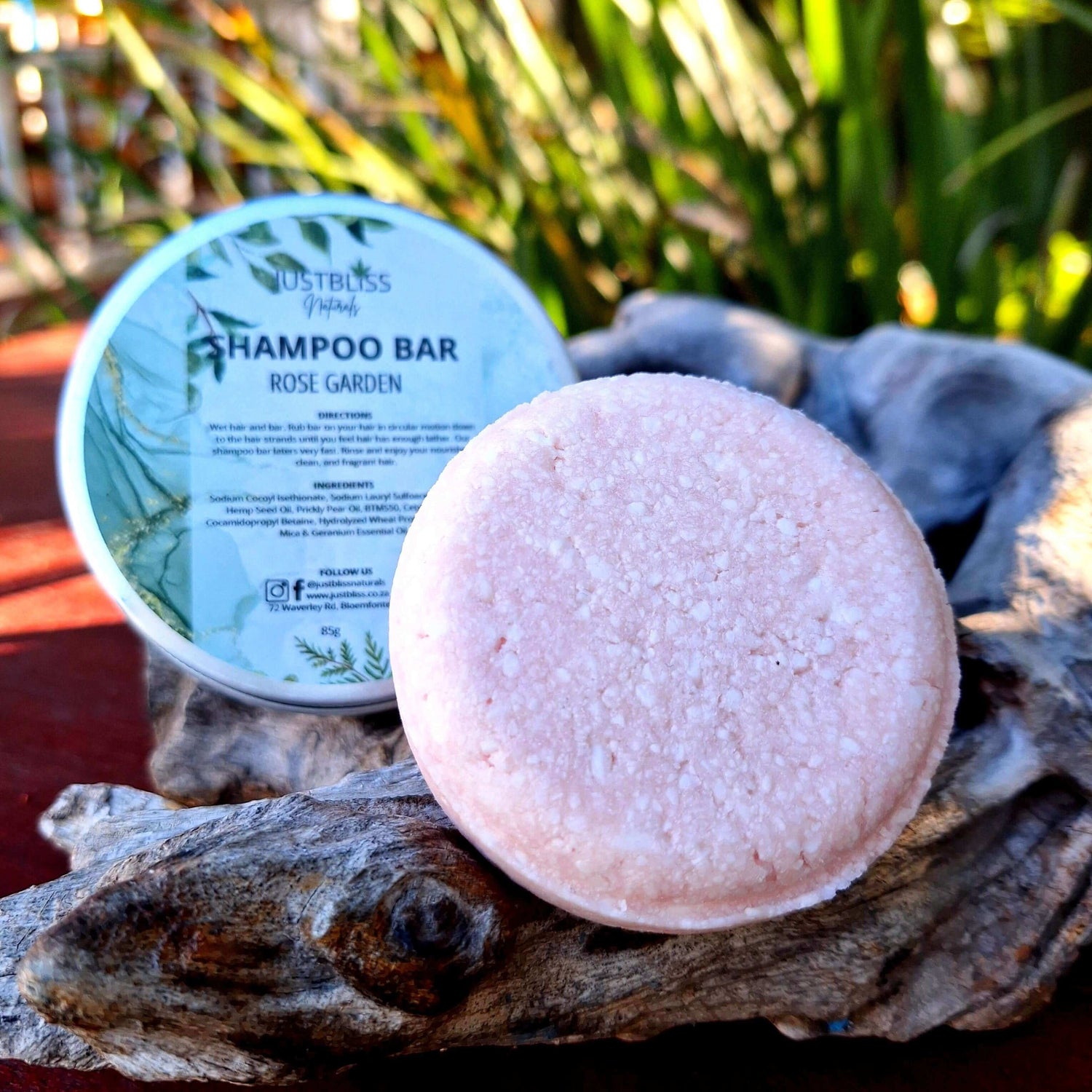 SHAMPOO BAR in Tin: Rose Garden (Geranium) - JUSTBLiSS Naturals