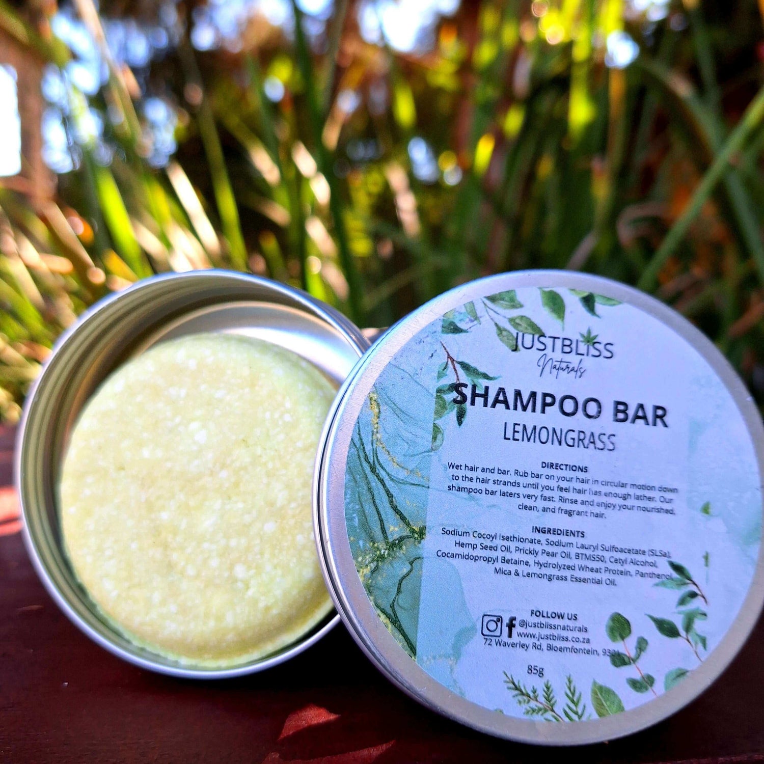 SHAMPOO BAR in Tin: Lemongrass - JUSTBLiSS Naturals