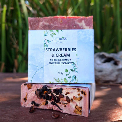 Strawberries & Cream Soap Bar. Exfoliate.