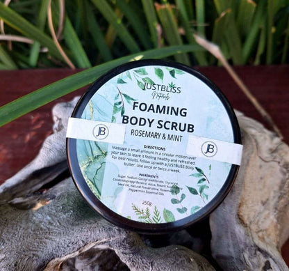 BODY SCRUB: Rosemary & Mint (250g) - JUSTBLiSS Naturals