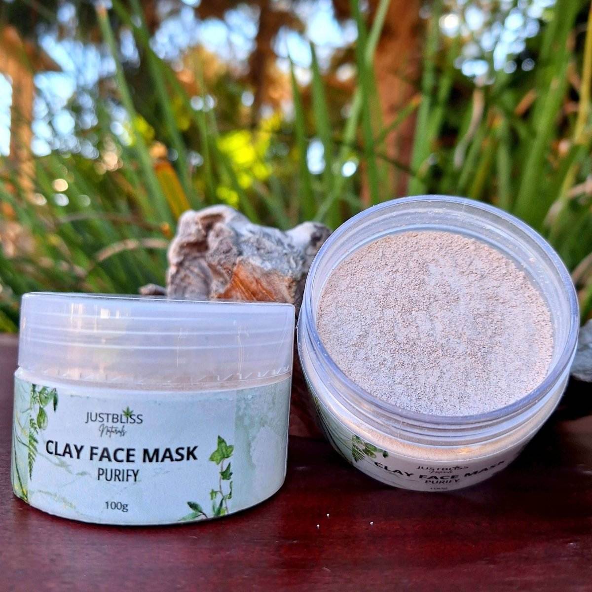 CLAY FACE MASK: Purify (With Rosehip & Hibiscus) - JUSTBLiSS Naturals