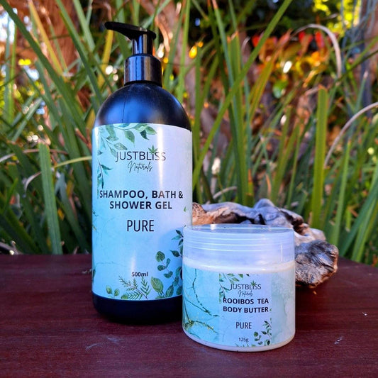 COMBO BODY WASH & BODY BUTTER: Pure for sensitive skin, eczema, and psoriasis relief.