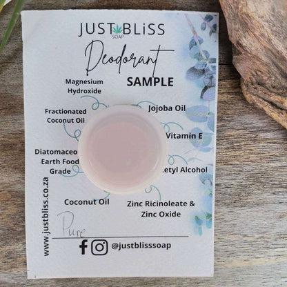 DEODORANT: Sample - 10ml - JUSTBLiSS Naturals