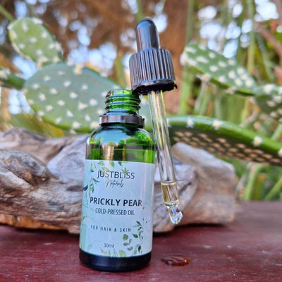 Prickly Pear Oil 30ml bottle with dropper, offering calming hydration for sensitive skin and relief for rosacea and eczema.