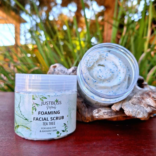 FACIAL SCRUB: Tea Tree & Mint (Acne Prone) - JUSTBLiSS Naturals