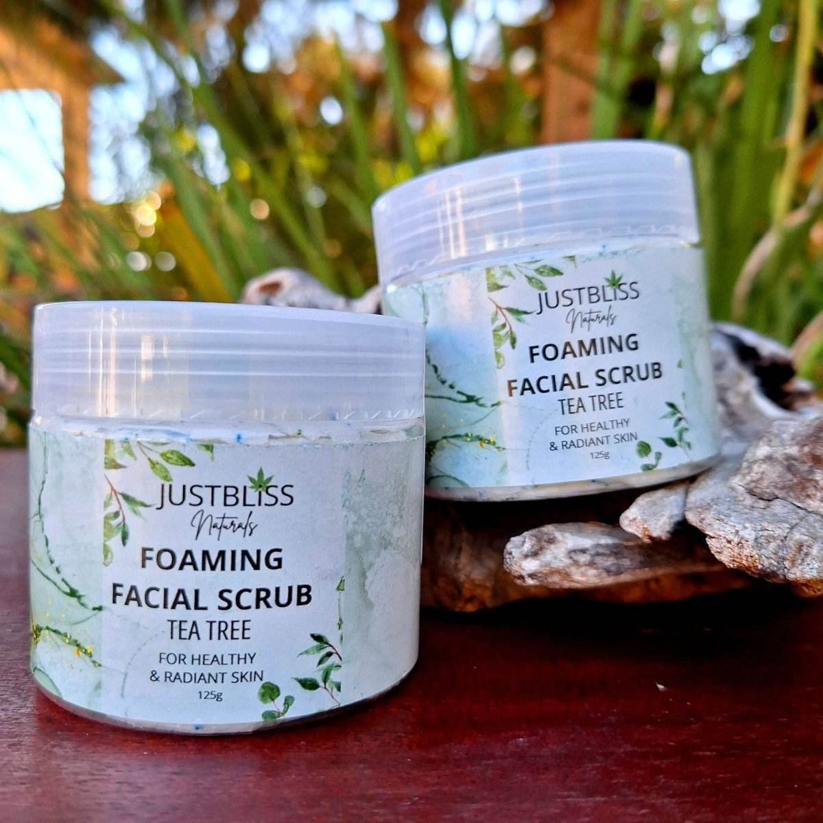 FACIAL SCRUB: Tea Tree & Mint (Acne Prone) - JUSTBLiSS Naturals