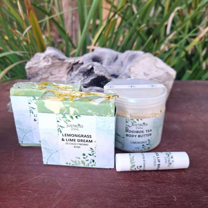 GIFT BOX: Bath, Body, Lip Set Refreshing Lemongrass - JUSTBLiSS Naturals