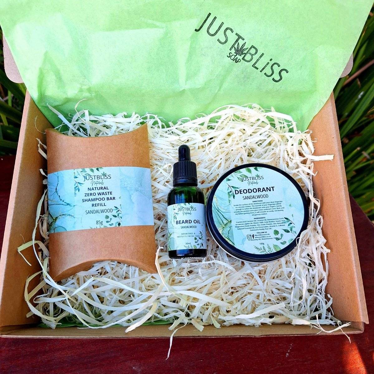 GIFT BOX: Sandalwood (Box 2 for Him) - JUSTBLiSS Naturals