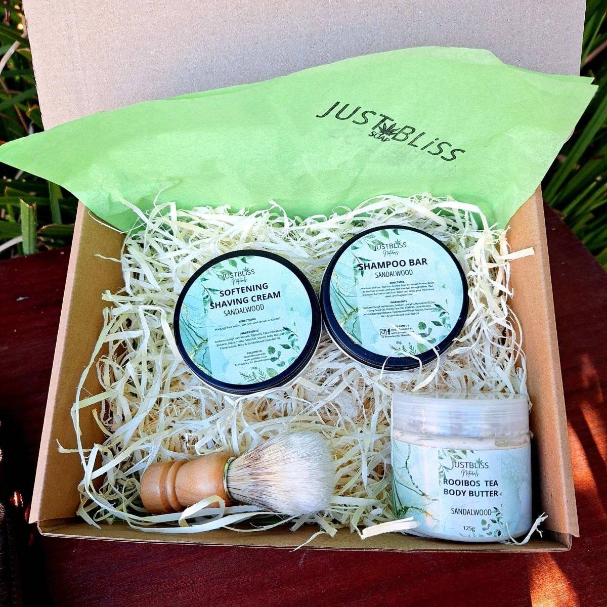 GIFT BOX: Sandalwood. For Him. (Box 7) - JUSTBLiSS Naturals