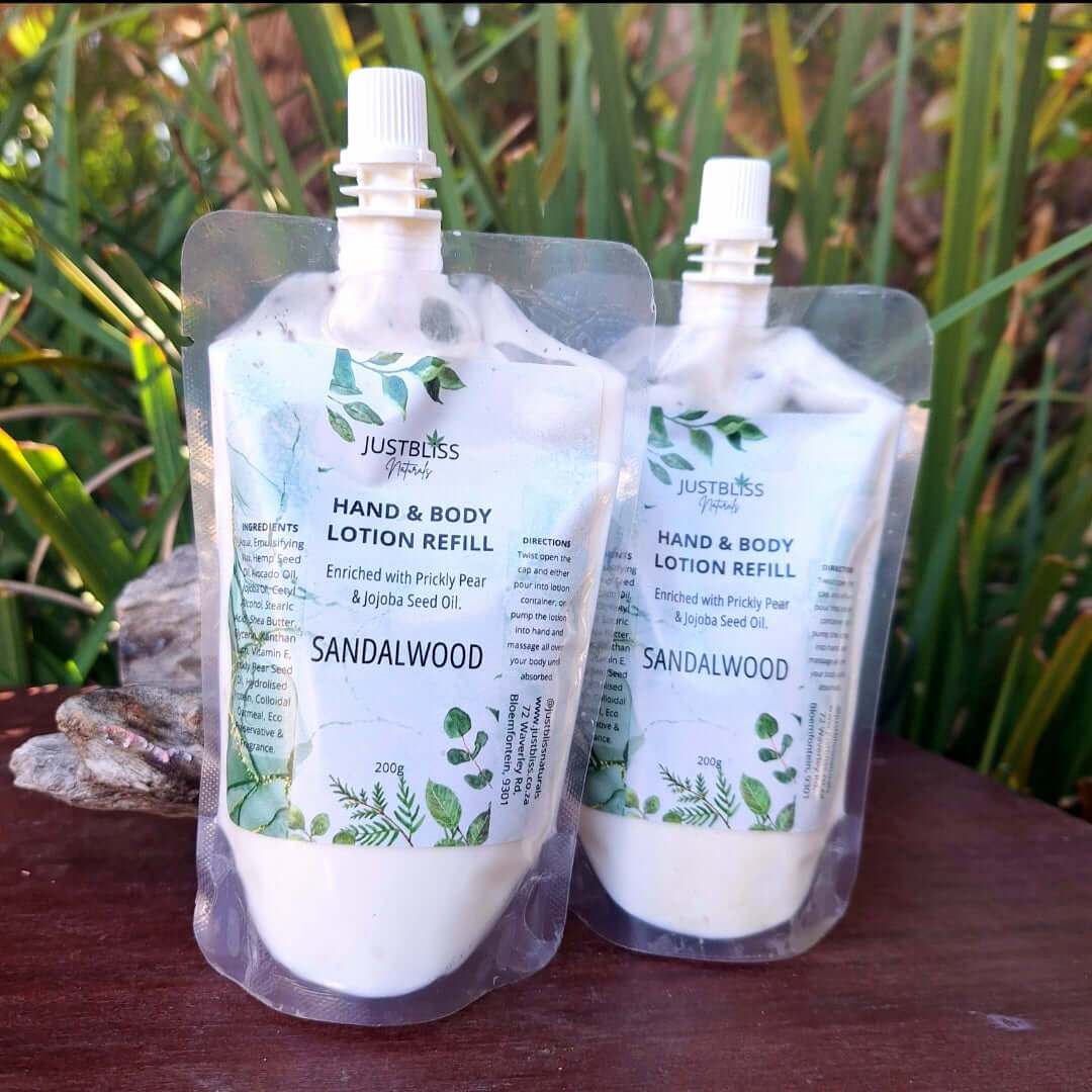 HAND & BODY Lotion Refill 200g with natural oils for silky, hydrated skin.