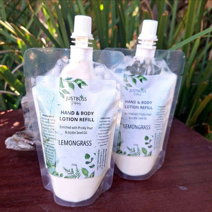 HAND & BODY Lotion Refill (200g) with natural plant oils for smooth skin.