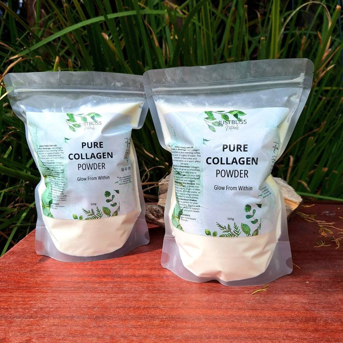 HEALTH: Collagen Peptides Powder (Pure) (Glow from Within) - JUSTBLiSS Naturals