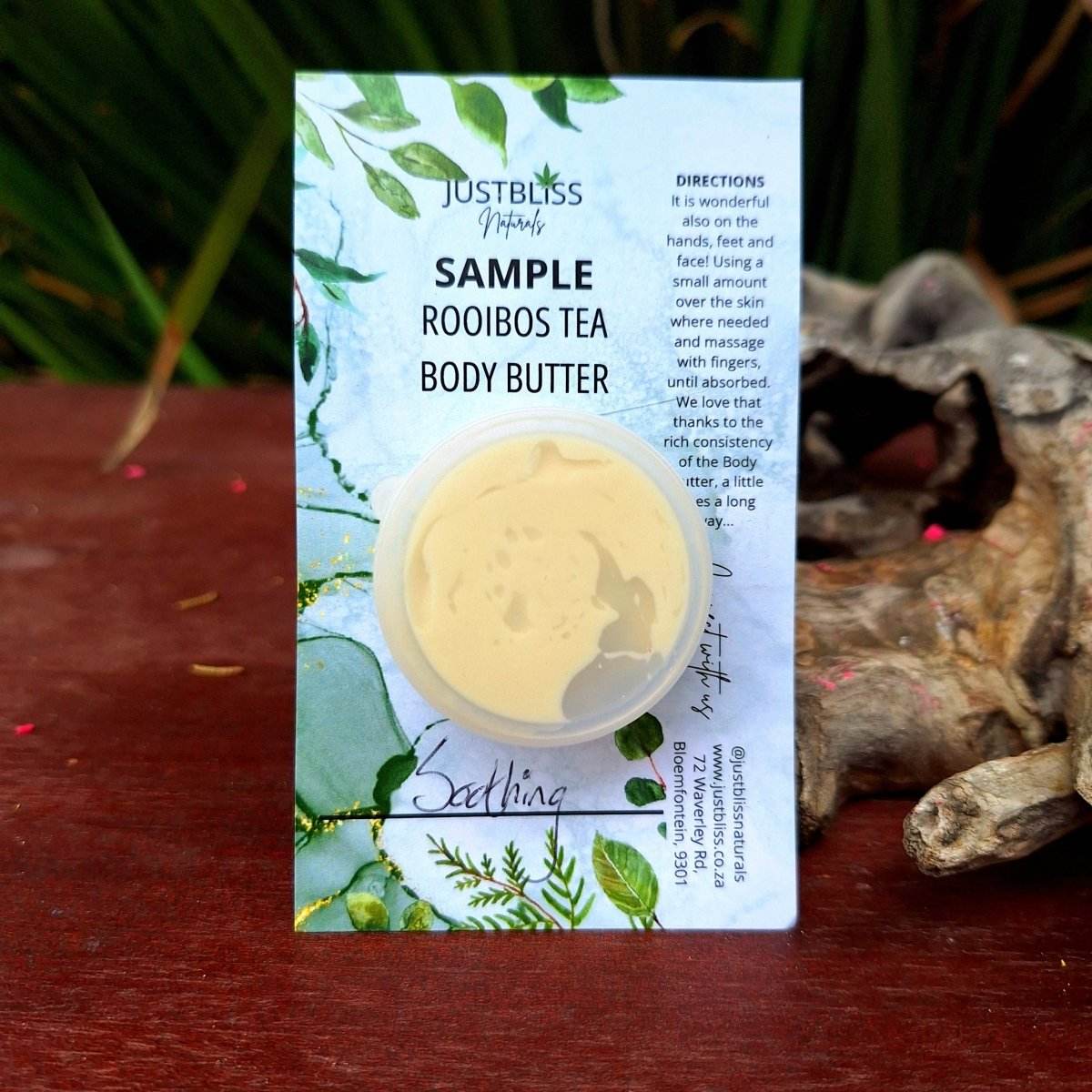 ROOIBOS tea BODY BUTTER: Sample - 10ml - JUSTBLiSS Naturals