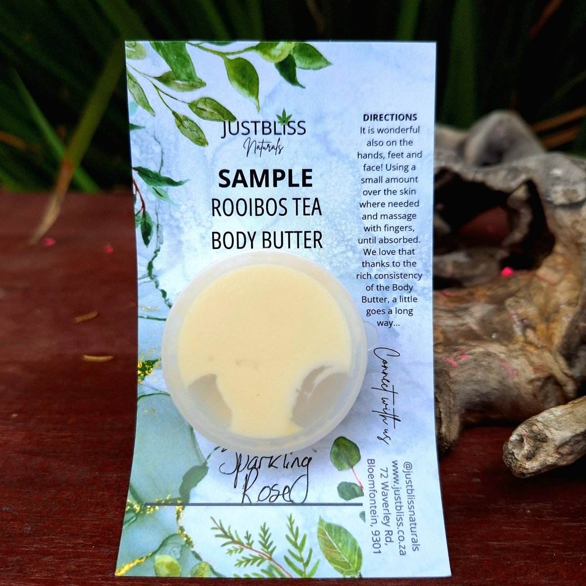 ROOIBOS tea BODY BUTTER: Sample - 10ml - JUSTBLiSS Naturals