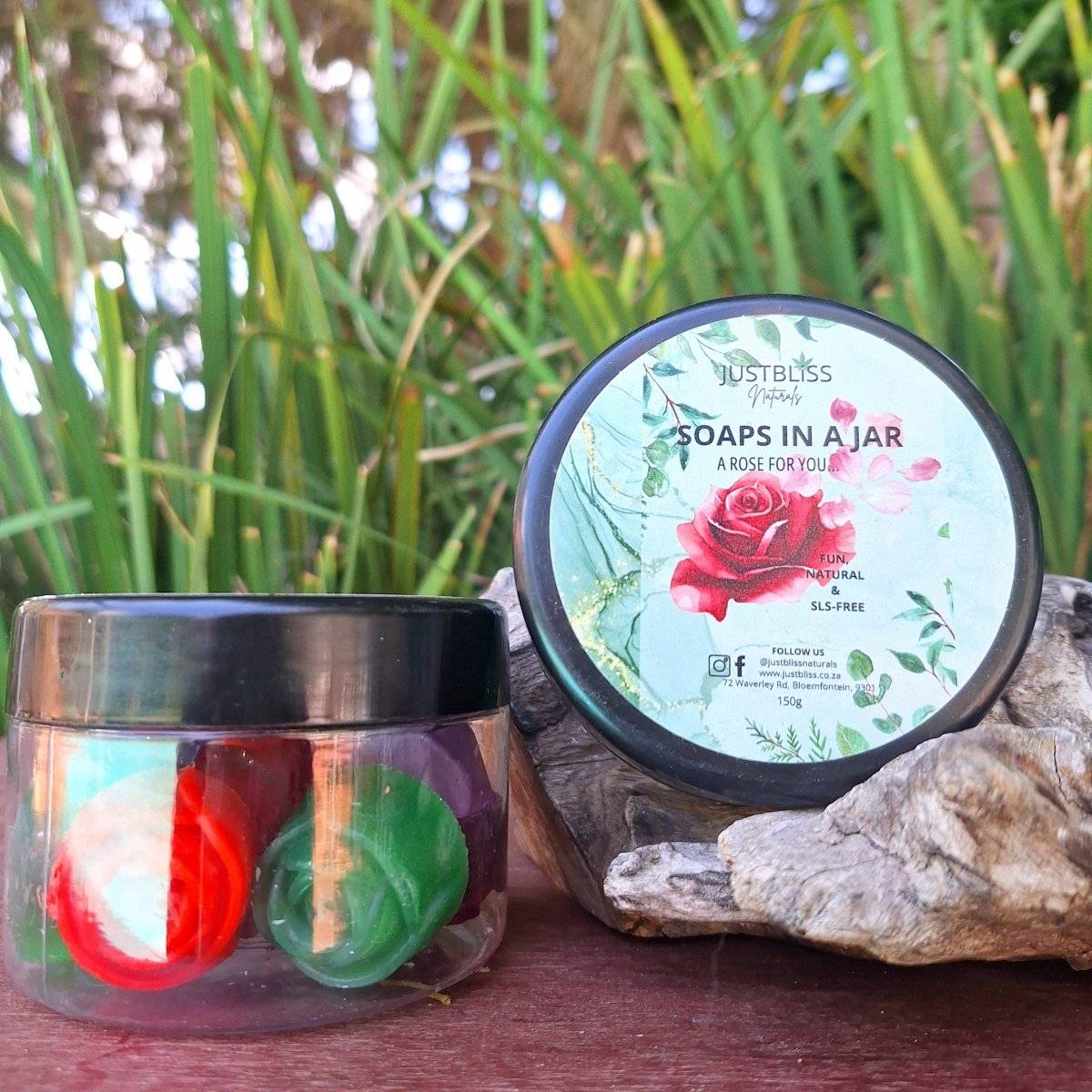 SOAPs IN A JAR: A Rose for you (Glycerine) - JUSTBLiSS Naturals